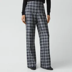 Fluid Pull-On Pant in Plaid Silk Twill