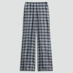 Fluid Pull-On Pant in Plaid Silk Twill