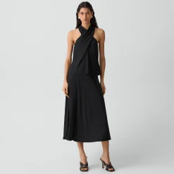 Fluid Pull-On Skirt in Washed Twill