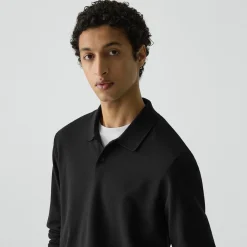 Goris Long-Sleeve Polo Shirt in Light Bilen