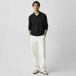 Goris Long-Sleeve Polo Shirt in Light Bilen
