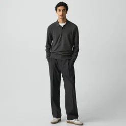 Goris Long-Sleeve Polo Shirt in Light Bilen