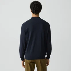 Goris Long-Sleeve Polo Shirt in Light Bilen