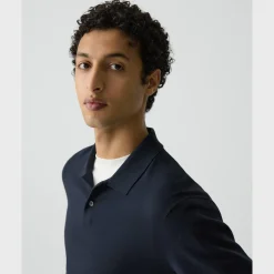 Goris Long-Sleeve Polo Shirt in Light Bilen