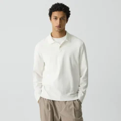 Goris Long-Sleeve Polo Shirt in Light Bilen