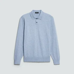 Goris Long-Sleeve Polo Shirt in Light Bilen