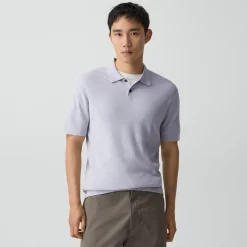 Goris Textured Polo Shirt in Light Bilen