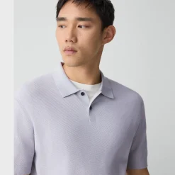Goris Textured Polo Shirt in Light Bilen