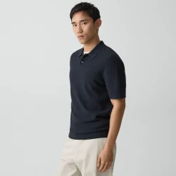 Goris Textured Polo Shirt in Light Bilen