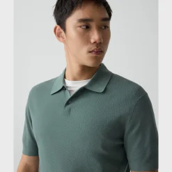 Goris Textured Polo Shirt in Light Bilen
