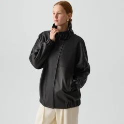 High Collar Jacket in Leather