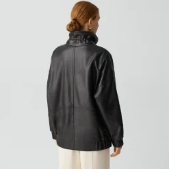 High Collar Jacket in Leather