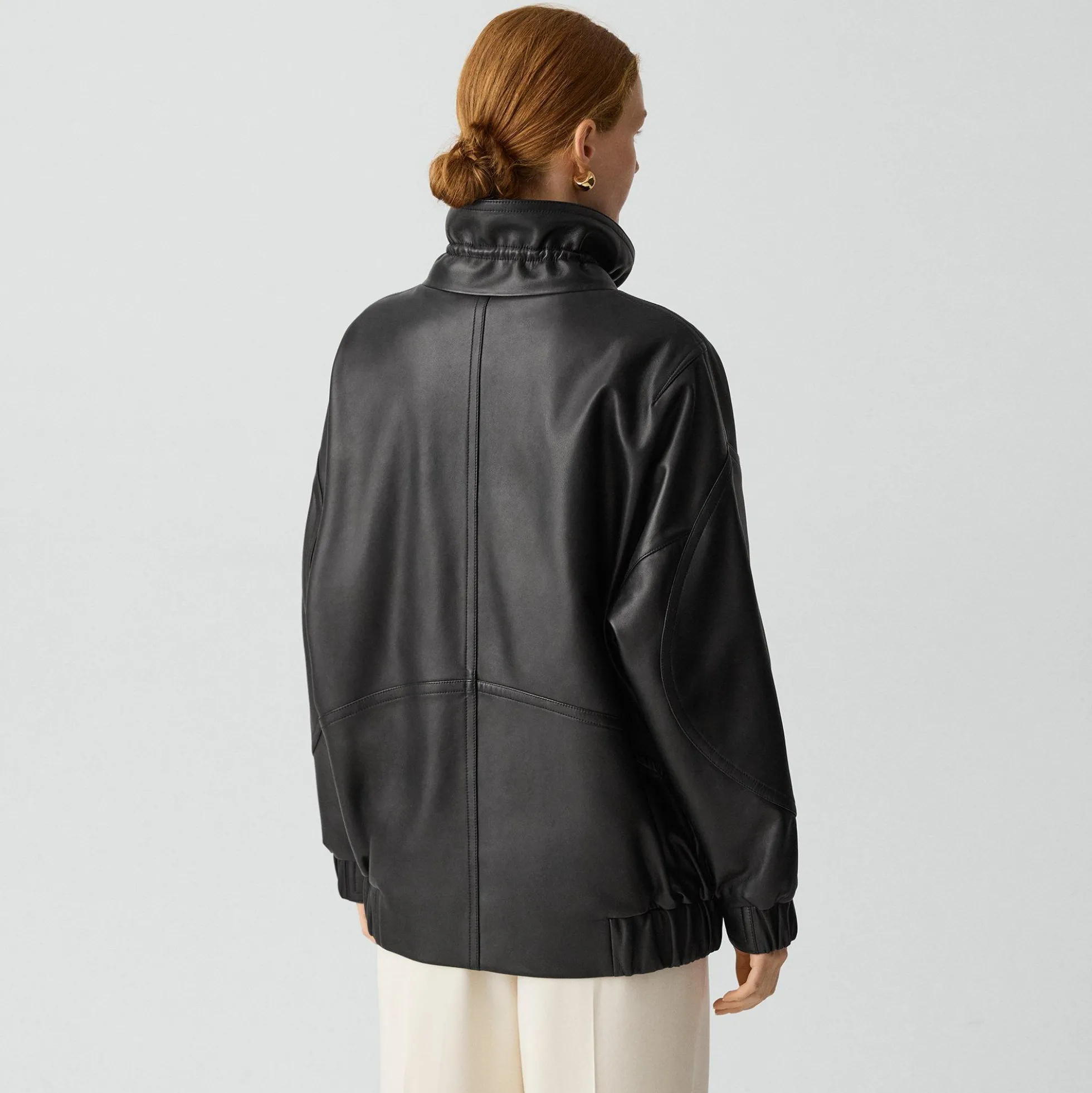High Collar Jacket in Leather