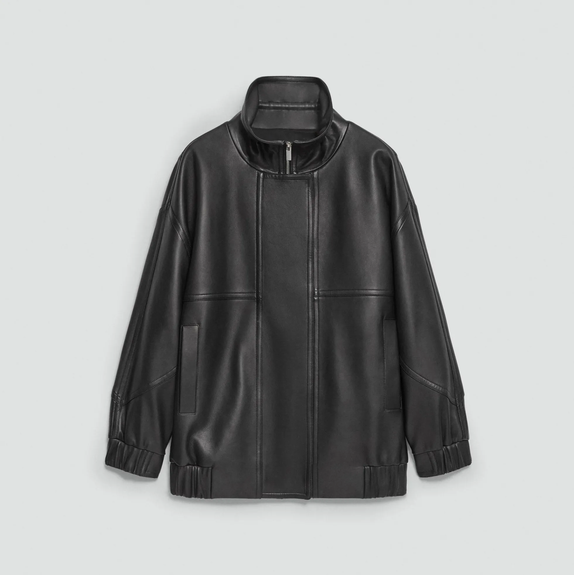 High Collar Jacket in Leather
