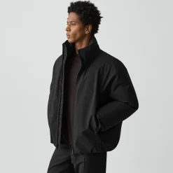 Hooded Jacket in Bonded Wool-Blend