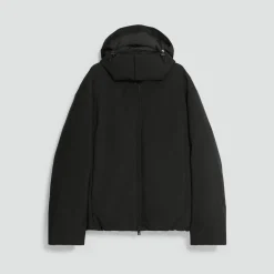 Hooded Jacket in Bonded Wool-Blend