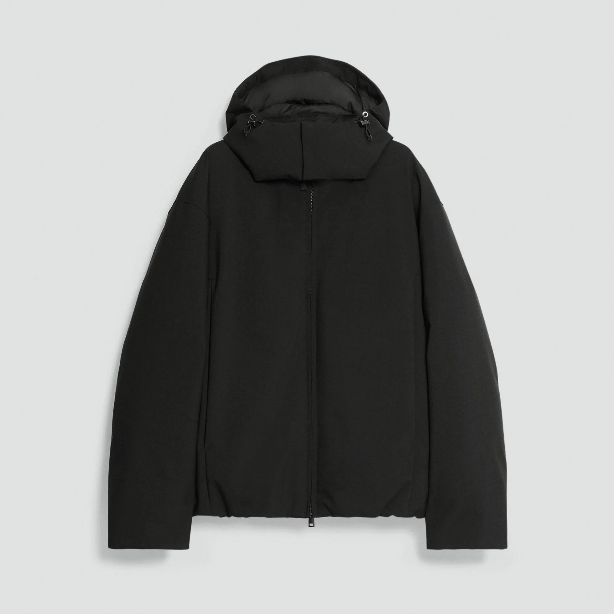 Hooded Jacket in Bonded Wool-Blend