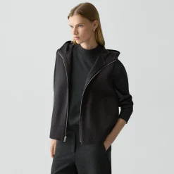 Hooded Vest in Double-Face Wool-Cashmere