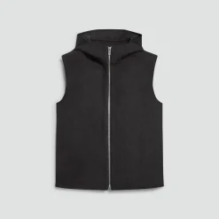 Hooded Vest in Double-Face Wool-Cashmere
