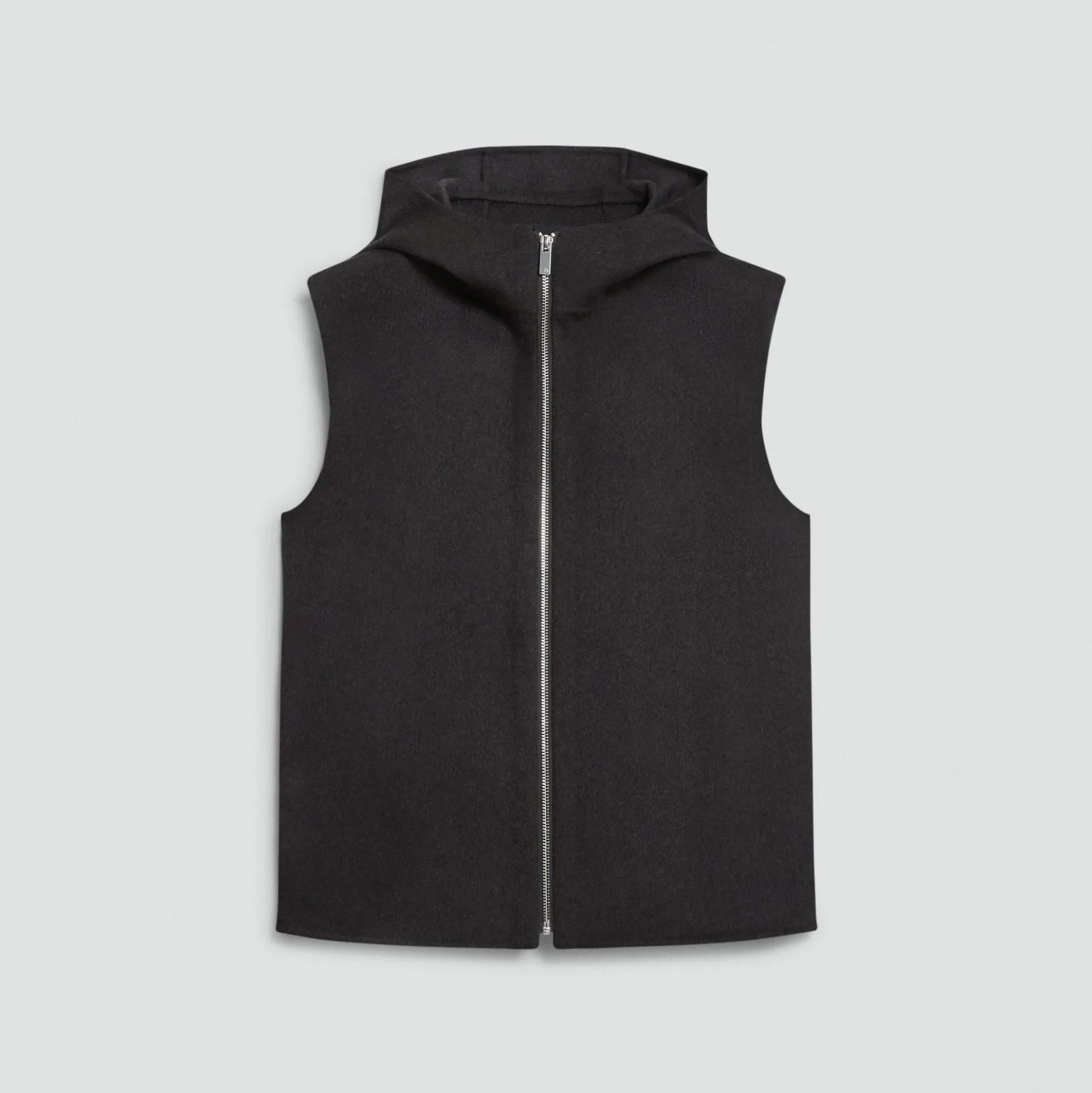 Hooded Vest in Double-Face Wool-Cashmere