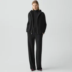 Hooded Vest in Double-Face Wool-Cashmere