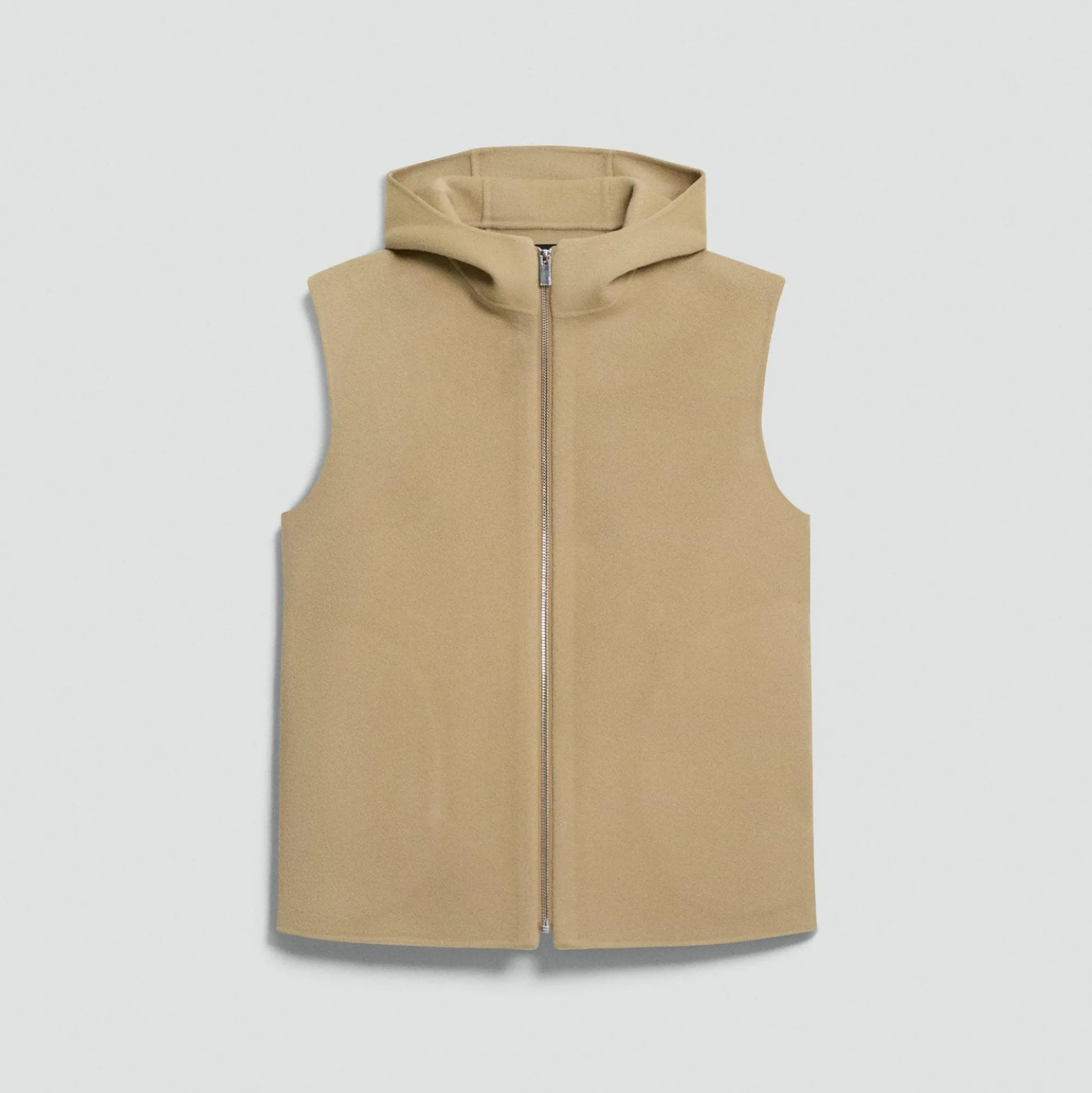 Hooded Vest in Double-Face Wool-Cashmere