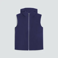 Hooded Vest in Double-Face Wool-Cashmere