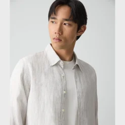 Irving Shirt in Relaxed Linen Stripe