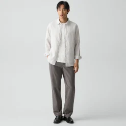 Irving Shirt in Relaxed Linen Stripe