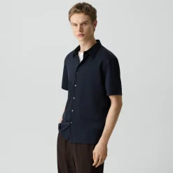 Irving Short-Sleeve Shirt in Structure Knit