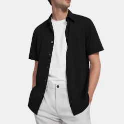 Irving Short-Sleeve Shirt in Structure Knit