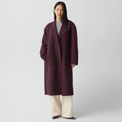 Long Trench Coat in Textured Wool-Cashmere