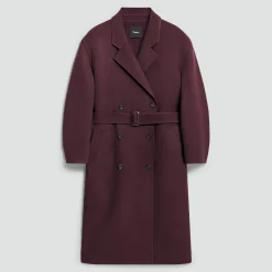 Long Trench Coat in Textured Wool-Cashmere