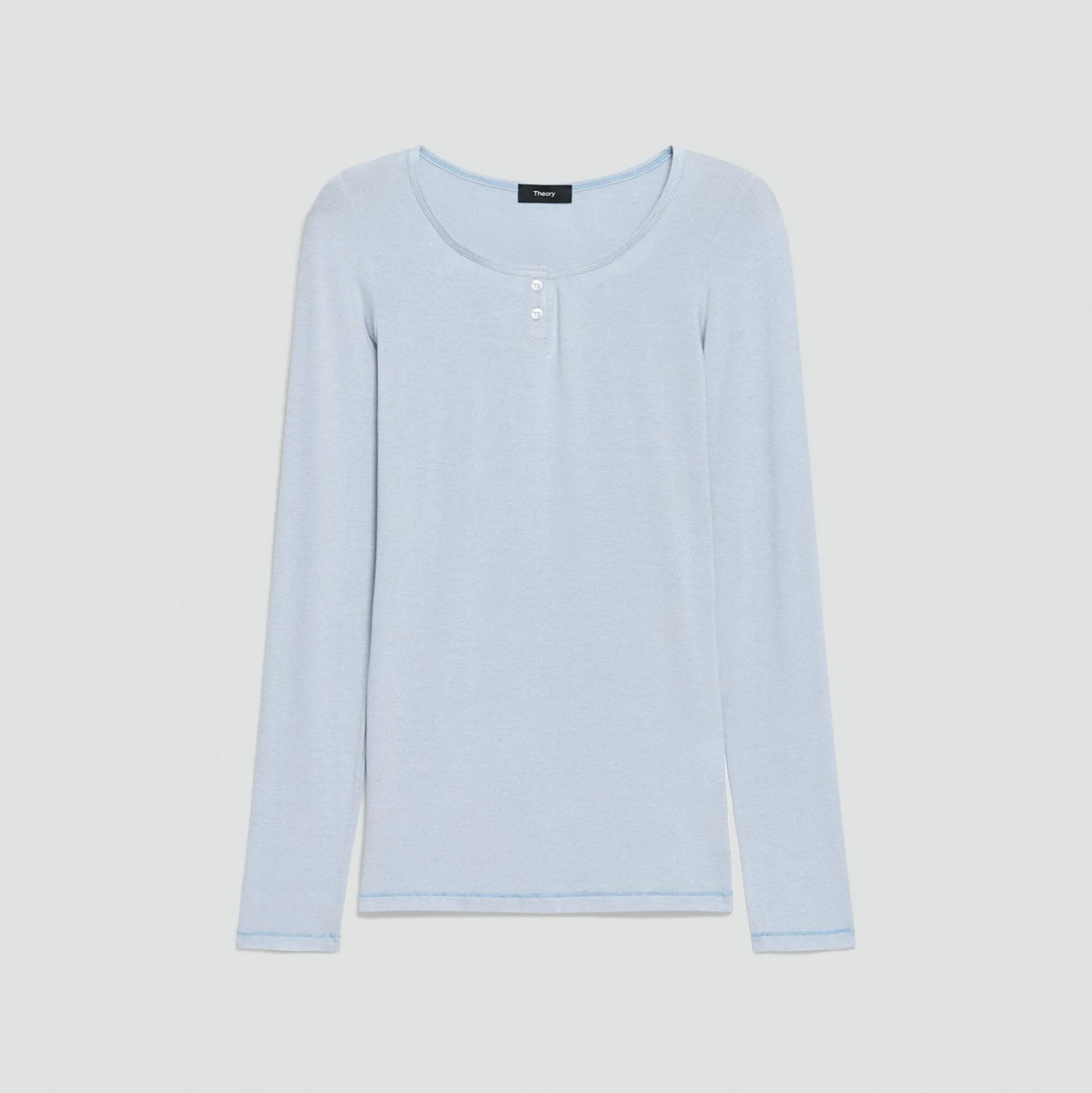 Long-Sleeve Henley Tee in Lounge Jersey