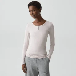 Long-Sleeve Henley Tee in Lounge Jersey
