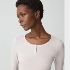 Long-Sleeve Henley Tee in Lounge Jersey