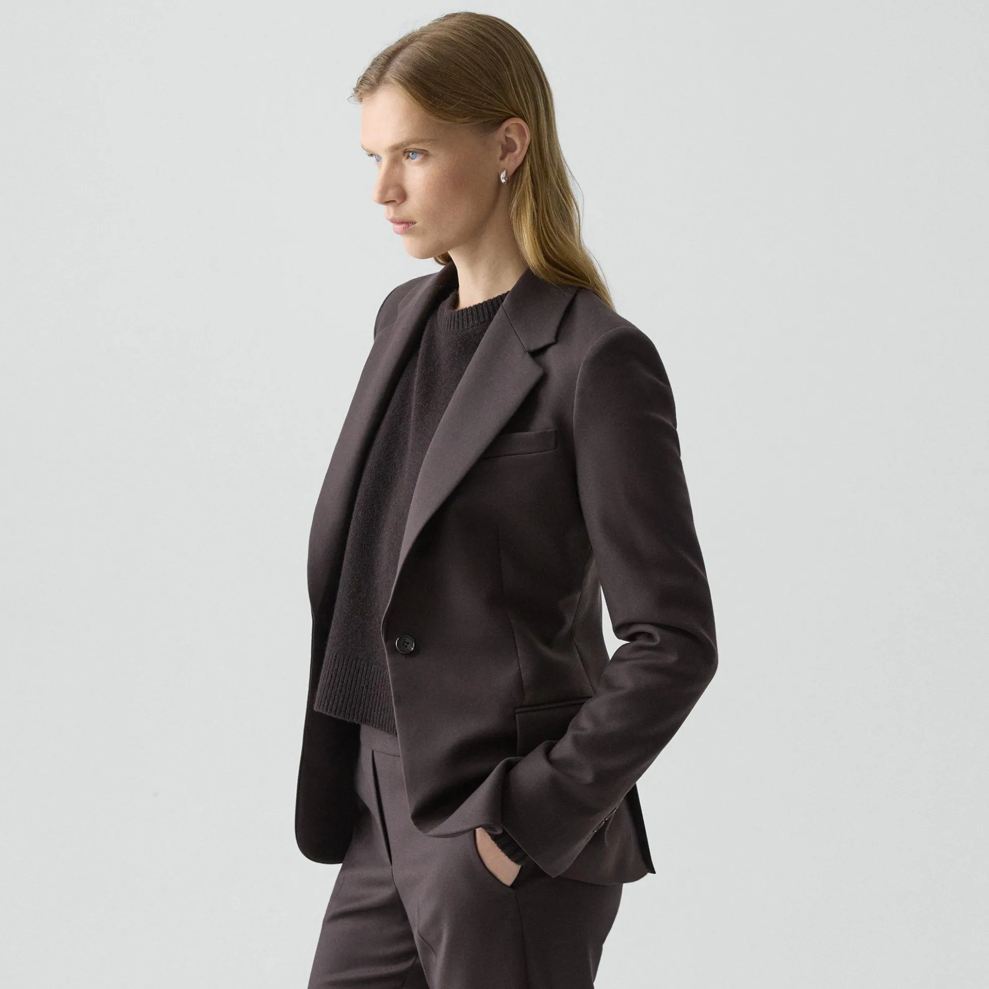 Lynnia Blazer in Sleek Flannel