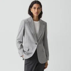 Lynnia Blazer in Sleek Flannel