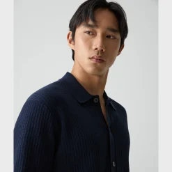 Mesh Button-Up Shirt in Cotton