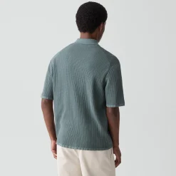 Mesh Button-Up Shirt in Cotton