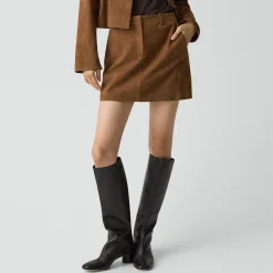 Mini Trouser Skirt in Suede