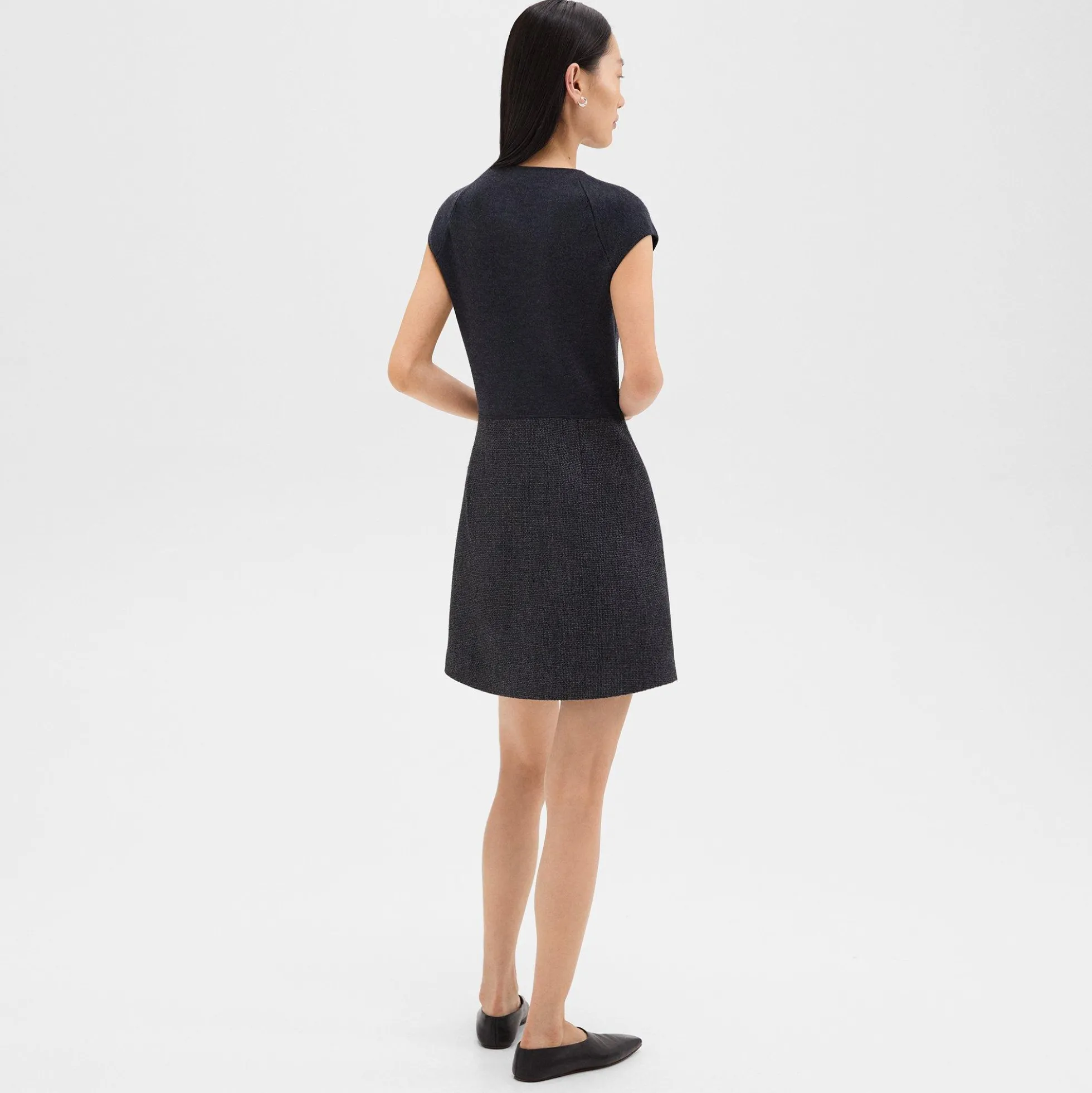 Mini Wrap Dress in Tweed