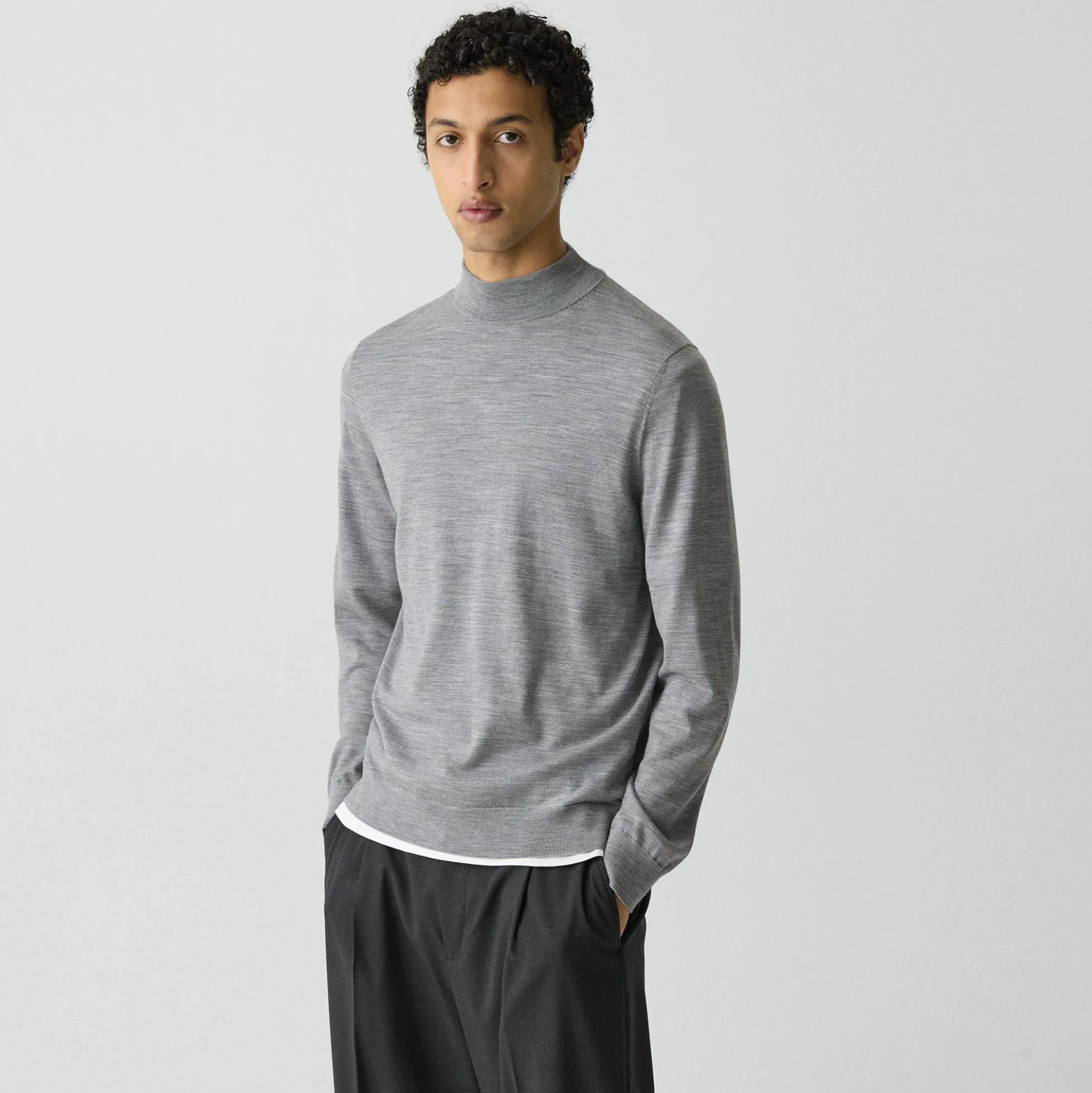 Mock Neck Sweater in Regal Wool