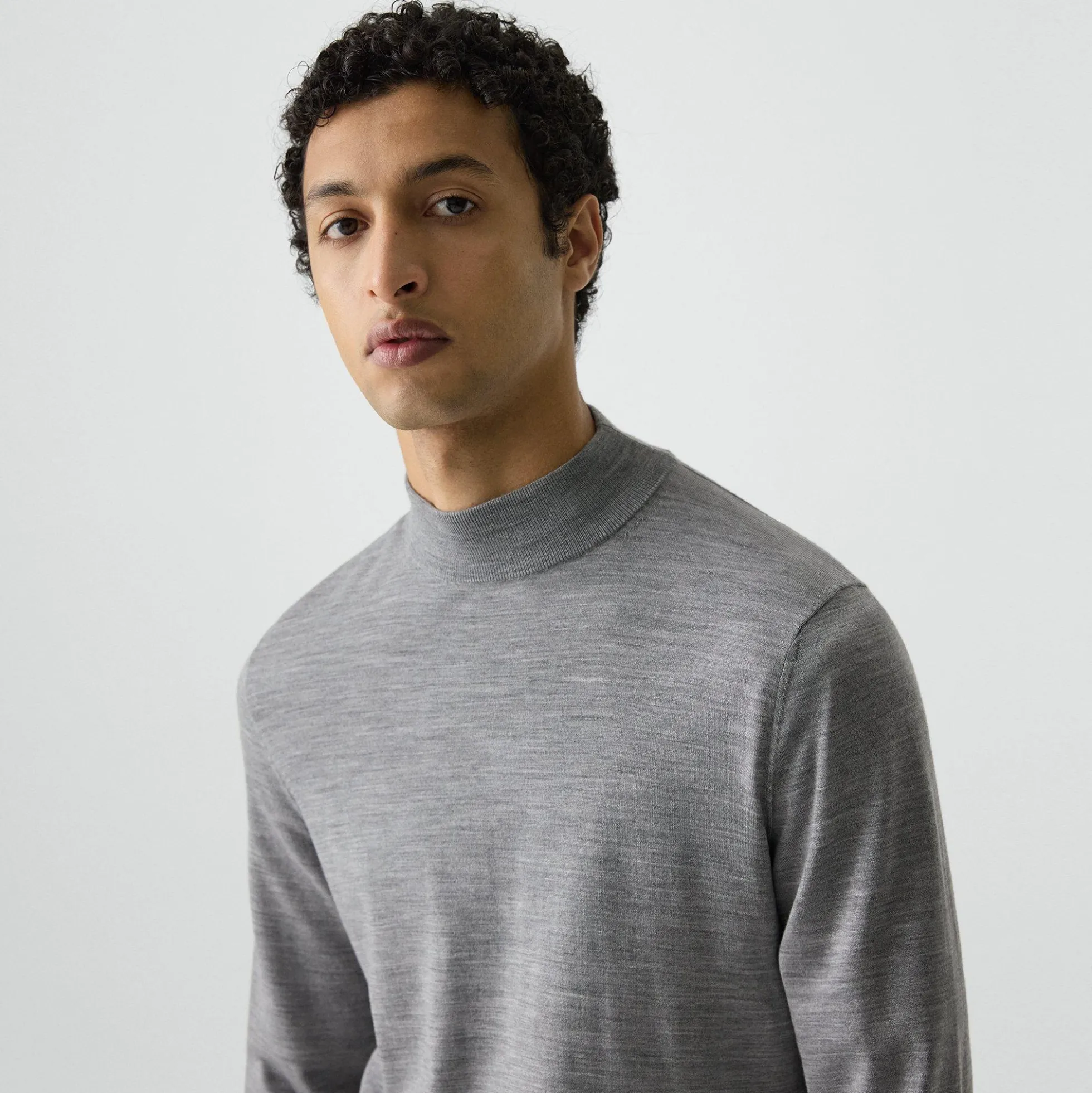 Mock Neck Sweater in Regal Wool