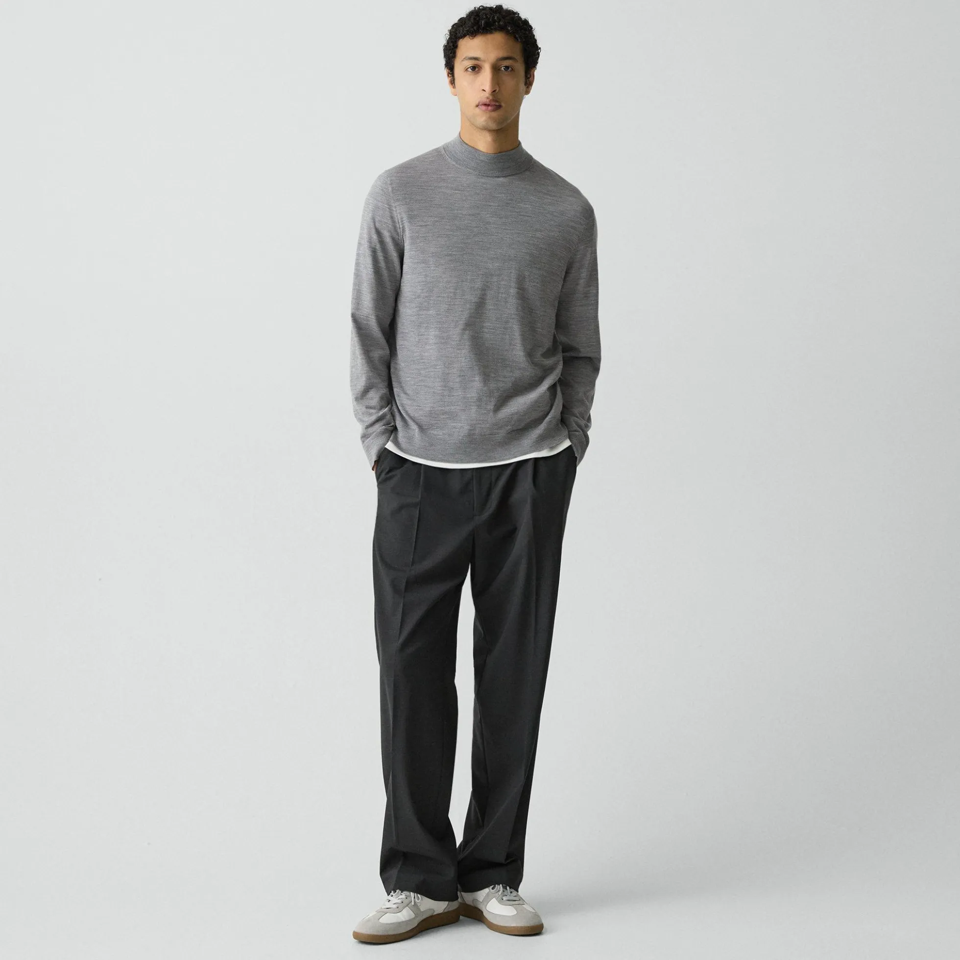 Mock Neck Sweater in Regal Wool