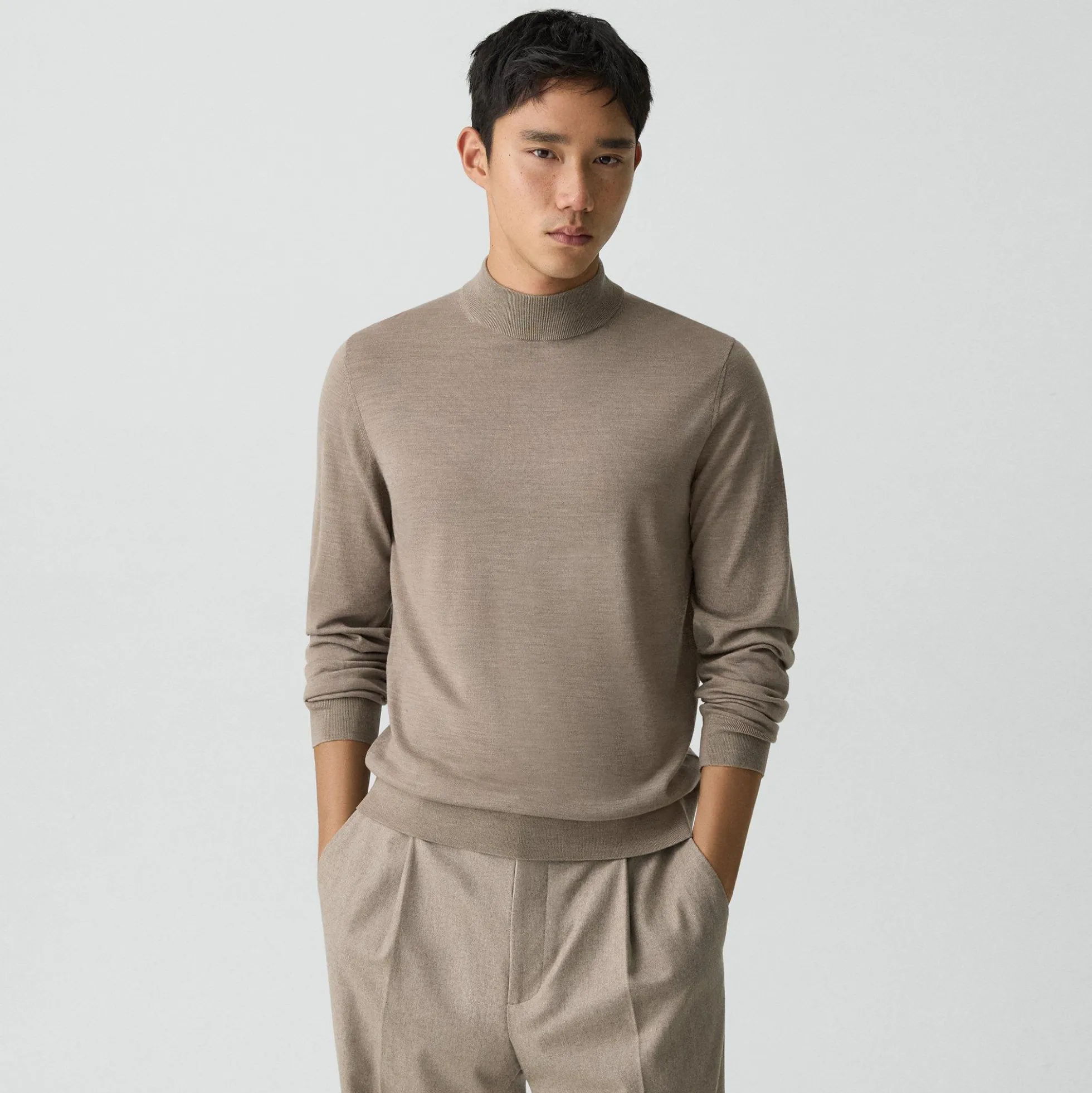 Mock Neck Sweater in Regal Wool