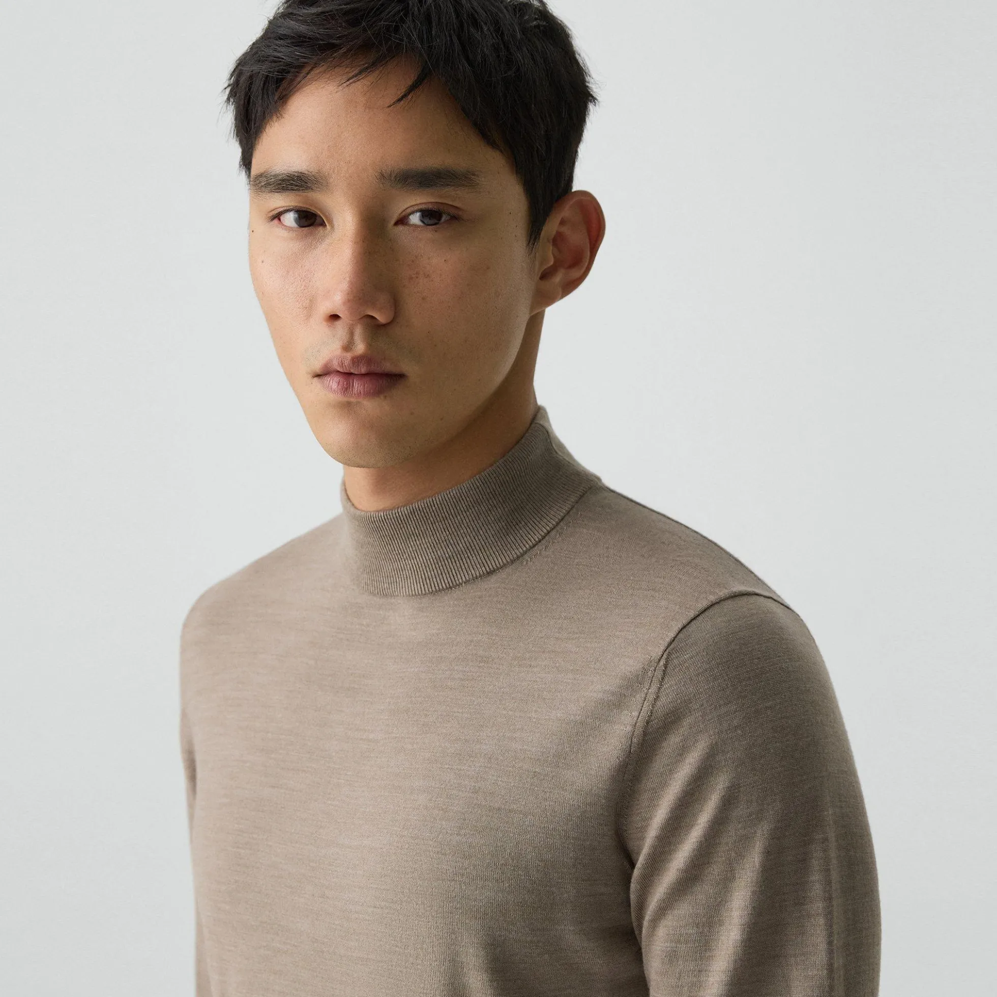 Mock Neck Sweater in Regal Wool