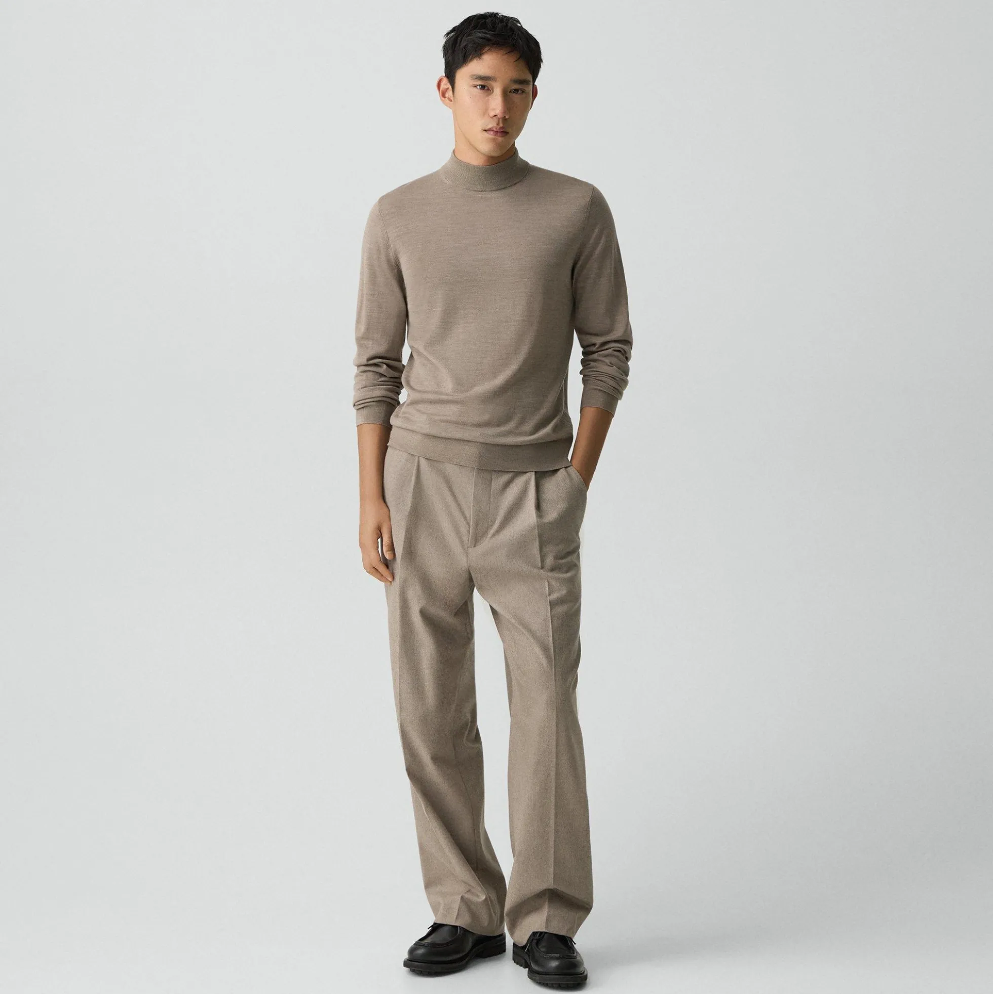 Mock Neck Sweater in Regal Wool