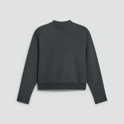 Mock Neck Sweatshirt in Double-Knit Jersey