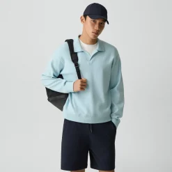 Open Collar Sweater in Light Bilen